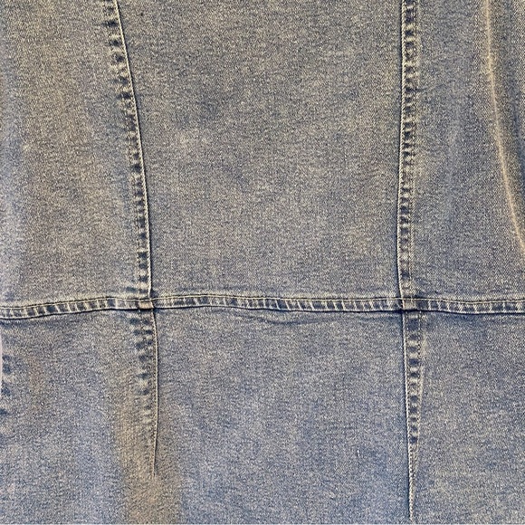 Entro Blue Denim Jean Mini Dress with Puff Sleeves NWT- Size M - Picture 7 of 7